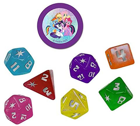 Renegade Game Studios | My Little Pony RPG Dice Set | Accessorio RPG per Giochi di Ruolo da Tavolo | Set di 8 Dadi Tematici con Icone Personalizzate | 1+ giocatori