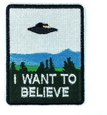 Locomo I Want to Believe Leave Sew Iron On Patch UFO Alien Area 51 Stickerei Abzeichen Emblem Badge Rucksack Tasche Weste Hut Jacke Mantel T Shirt