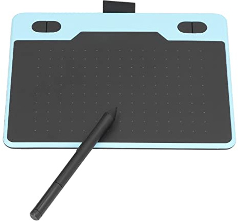 Tablette de Dessin Graphique - 8192 Niveaux de Sensibilité à la Pression, Tablettes d'art Numérique avec 4 Touches Personnalisables pour Ordinateur de Bureau, Ordinateur Portable(Bleu)