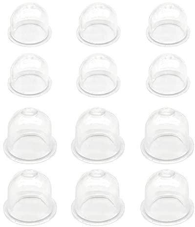 Hyakoz 12 Stück Primer Bulb Kit Zündkapsel Primer Pumpe Birne Kraftstoffpumpe Vergaser Primerkolben Primer Pumpe Birne Transparent für Rasenmäher, Schneider, Kettensäge, Gebläse