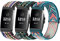 SITAFU 3 Stück Armband Kompatibel mit Fitbit Charge 3/Fitbit Charge 4 Armband Damen Herren, Elastisches Nylon Verstellbar Dehnbar Ersatzband für Fitbit Charge 4/Fitbit Charge 3