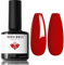 modelones UV Nagellack Rot,15 ML Gel Nagellack,Soak Off für UV Nagellampe Langlebige Maniküre Nagelgellack Soak Off Nail Gel Polish Nail Art DIY