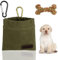 vsshe Borsa per Alimenti per Cani, Cane Snack Borsa, 12 x 12 cm Sacchetto Cane Addestramento, Chiusura Magnetica, con Moschettone, per Viaggi o Uso Esterno Addestramento Cani, Gatti, Cavalli (Verde)