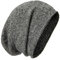 tonten Kaschmirwolle Slouchy Beanie für Damen und Herren, gestrickte Winter-Skimütze (Weiß Schwarz)