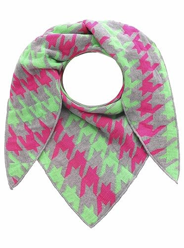 Zwillingsherz Dreieckstuch Stola Schal mit Kaschmir und Wolle für Damen - Hochwertiges Cashmere Halstuch Hahnentritt Muster - Damenschal Herbst Winter