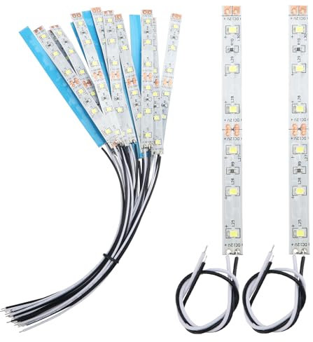 YIXISI 15 Stücke 100mm VorDrahtete LED-Streifen, 2335 SMD LED, 12-18V - Modellbau Led Beleuchtung, Weiß