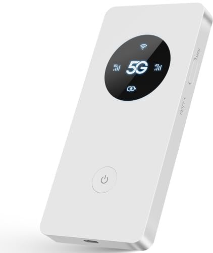 Calonny Mobile WiFi Portable Hotspot 5G LTE Sim Router 2 Gbps, 5000 mAh Batterie Rechargeable, Modem Wi-FI USB sans Fil, sans Configuration, pour Voyage et au Travail. Ne Pas Naviguer, Modifier apn