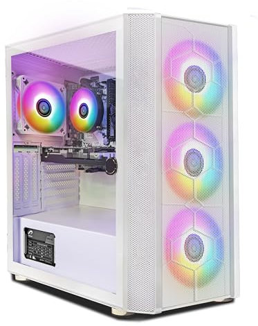 STGsivir PC Gamer Fixe,Ordinateur Gaming, Radeon RX 5500 XT 8Go GDDR6, 10th Gen G5905 3.5GHz, RAM 16Go, SSD 512Go, WiFi, BT 5.0, Ventilateur RVB x 4, W11H64