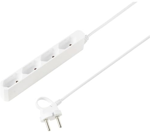 sygonix SY-5806878 x4 Steckdosenleiste, Weiß, Eurostecker, 1 Stück