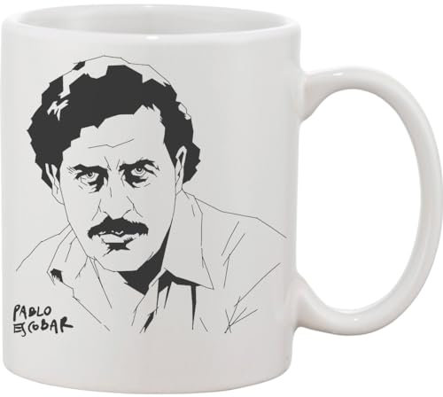 Functon+ Pablo Escobar mit Tinte Portrait Keramik Tasse weiß