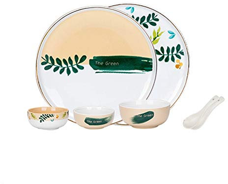 Dinner Plate Dinner Plates Round Dinnerware Sets Elegant Ceramic Dishes,Set Service for 2, Modern Hand-Painted Dinner Plate Sets, Plates Bowls and Spoons Plates