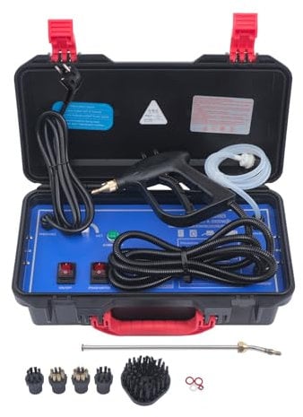 banborba 3000W Tragbar Hochtemperatur Dampfreiniger, KFZ Haushalt Reinigungsmaschine, Auto Haushalt Hochdruck Steam Cleaner, 3-5 bar Dampfdruck, 100-130°C Dampftemperatur