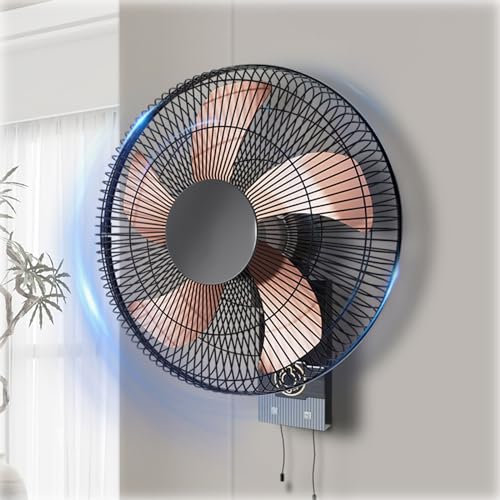 VOIRDA Ventilatore Da Parete Diametro 40 Cm, Industriale E Silenzioso Ad Alta Velocità Con Pale In Alluminio, Fans Da Parete Con 5 Pale Girevole A 3 Velocità, Potenza 40W, Per Casa, Camera Da Letto