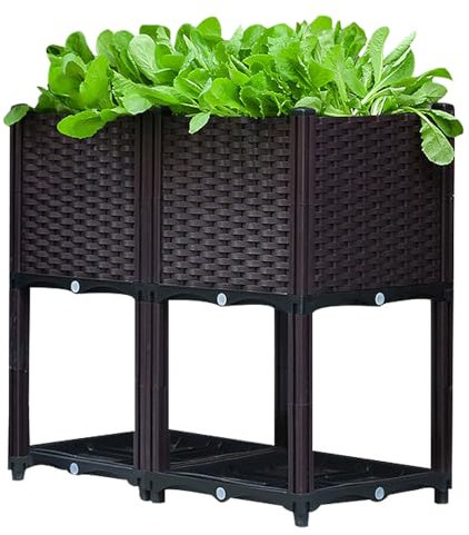 Hochbeet, Pflanzkasten aus Kunststoff, perfekt für den Anbau von frischem Gemüse, Blumen und Kräutern