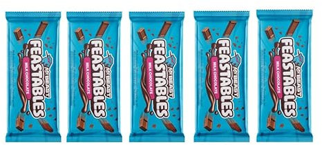 Feastables Mr Beast Barre de Chocolat au Lait - Boite de chocolat contenant 5 délicieuses barres de 60g - Idéal comme cadeau Fêtes de Noël et d'anniversaire