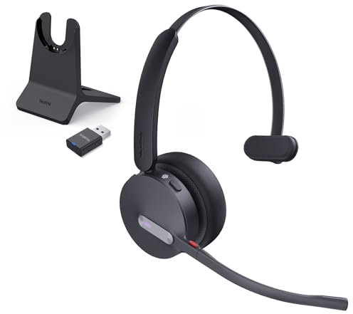 Yealink WH64 Hybrid Dual mit Ladestation Teams USB-A, Sprechzeit 16 Stunden, Mikrofon mit Geräuschunterdrückung