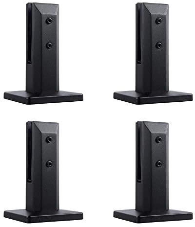 4 PCS Support Verre De ClôTures Piscine En Acier Inoxydable 304, Pince De ClôTure En Verre Pour Garde-Corps De Balustrade De Balcon De Piscine,Noir,200mm