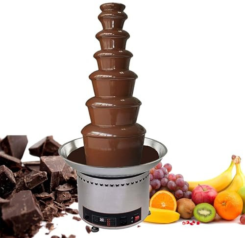 RayGenius Large Capacity Chocolate Fountain Machine, 5/6 Tier Commercial Chocolate Fondue Waterfall With Temperature Control, Electric Sauce Warmer, For Parties, Restaurants,7Layers