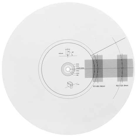 Acrylic Turntable Phonograph Cartridge Anti Slip Mat LP Record Calibration Plate Alignment Protractor Mat Phonograph Cartridge Alignment Tool for Turntable Accessories White