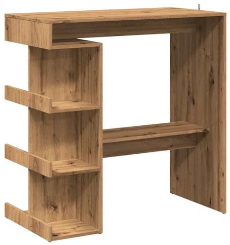 vidaXL Bartisch mit Regal Artisan-Eiche 100x48x101,5 cm, Party Tisch, Frühstückstisch, Barmöbel, Bistrotisch, Stehtisch, Esstisch, Küchentisch