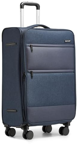 British Traveller Weichgepäck Koffer Trolleys Stoffkoffer Handgepäck Rollkoffer I Reisetrolley Leicht Reisekoffer 4 Rollen & Zahlenschloss Gepäck