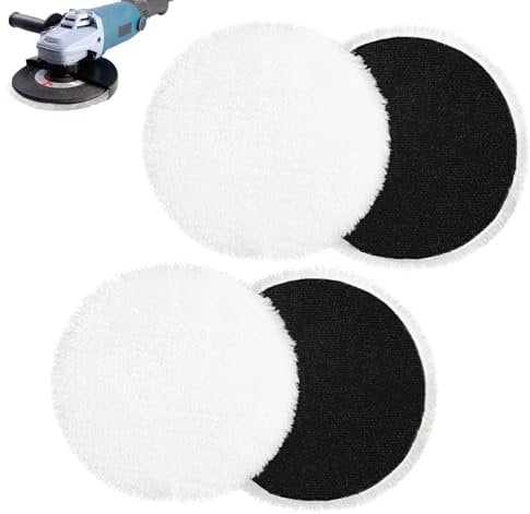 125mm Tampon Polissage En Laine, 4 Pièces Pad Polissage,Kit Polissage Voiture Disque Polissage Pour Le Polissage Et Le Cirage De Voiture