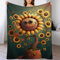 AAPZY Sonnenblume Decke Fleecedecke Geschenk Damen Männer Mädchen Jungen Vier Jahreszeiten Super Weich Und Bequem Plüschdecke Sofa Schlafsofa Büro （180×200cm）
