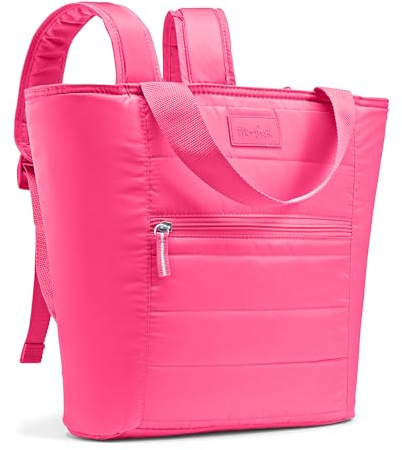 Fit & Fresh Mari Cooler Backpack for Women, Insulated Leakproof Soft Cooler Bag (12 Can), Lunch Tote, Beach Cooler, Lightweight Travel Picnic Tote, Hot Pink