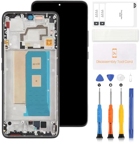Pantalla LCD TFT para Xiaomi Poco F5 Pro 5G Pantalla de repuesto para Xiaomi Poco F5 Pro 5G 23013PC75G LCD Display Touch Panel Digitalizador Kit de reparación con herramientas (negro con marco)
