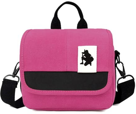 Piccola borsa a tracolla,DSLR Spalla Cnavas Caso,Impermeabile Fotografia Pacchetto,Fotografica SLR Borse, Tracolla Tela,Custodia per Fotocamera,singola Crossbody Custodia con cinghia regolabile(rosso)