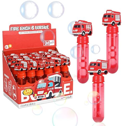 Seifenblasen Kinder,24 PCS Mini Seifenblasen Set,Feuerwehrauto Seifenblasen Kinder Stab,Seifenblasen Hochzeit,Bubble Sticks Geschenke,Bunte Bubbles Seifenblasen,Seifenblasen Set,Seifenblasen Spielzeug