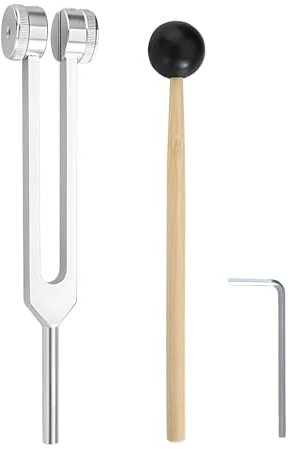 Ear cleaning tools Tuning Fork 128 Hz, Frequency Healing Device, Aluminum Alloy C-128 Medical Tuning Fork with Silicone Hammer, Non-Magnetic Tuning Forks for Healing, Meditation, Therapy