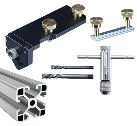 Gewindeschneider aus extrudiertem Aluminium | Jig Bohrführung, Gewindeassistent mit Präzisionspositionierung Hardware Winkelschneider für die Installation von Möbeln Kabel Holz