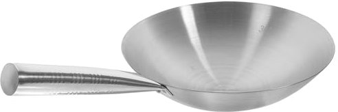 BEBEMOKO Wok Inoxidable Antiadherente Sartén para Cocinar Mango 30Cm para Estufas de Gas y Eléctricas Utensilio de Cocina Duradero para Saltear y Freír