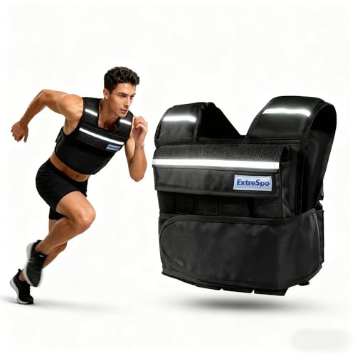 ExtreSpo 40lb Adjustable Weighted Vest Men, Weighted Workout Vest With Iron Weights for Men and Women, Heavy Duty Weighted Exercise Vest for Strength Training