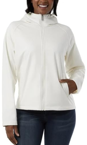 32 Degrees Heat Women's Fleeced Line Hooded Full Zip Softshell Jacket (US, Alpha, Small, Regular, Regular, Cream)