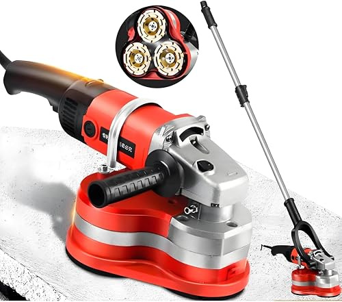 Electric Floor Polishing Machine with Diamond Pads, Removable Cover, Vacuum Port for Concrete, Marble Surfaces
