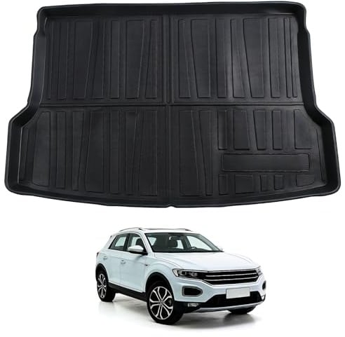 Auto Kofferraummatte für VW T-ROC 2018-2026, Allwetter Kofferraummatte aus TPE, Wasserdicht rutschfest Passgenau, Schwarz