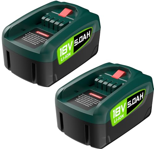 2 Stück 18V 5000mAh Ersatzakku für Bosch PBA/PSB/PSR -für Gardena Akku -für Gloria Akku Kompatibel mit Bosch 18V Green Home und Garden