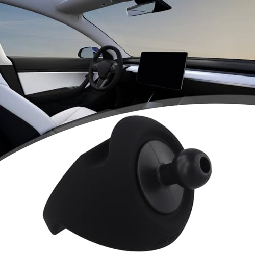 Vibsky Tesla Model 3 & Y Support de téléphone en silicone pour tableau de bord de voiture avec base sphérique pour iPhone et smartphones Noir