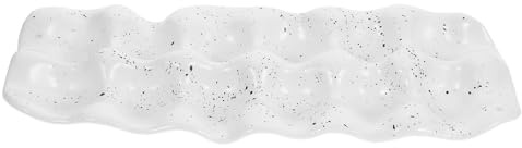 ELEOUTI Plateau à Œufs en Céramique Crème à Pois 12 Compartiments, Porte-œufs de Protection pour Réfrigérateur, Support de Rangement la Cuisine Pratique et Résistant