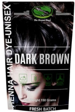 1 Pack Of Dark Brown Henna Hair & Beard Color/Dye 150 Grams - Natural Hair Color, Plant-based Hair Dye - The Henna Guys