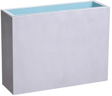 Primrose Small Garden Zinc Tall Trough Planter with Insert Silver 80cm (31.5in)