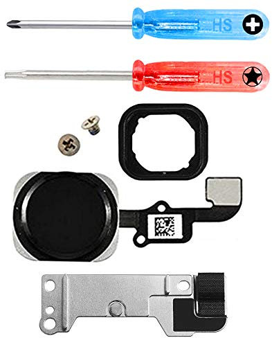 MMOBIEL Homebutton Kompatibel mit iPhone 6/6 Plus - Home Taste Flexkabel Ersatz - Home Button - Inkl. Schraubenzieher - Grau
