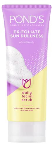 Pond‘s Reinigungscreme / Peeling „White Beauty“ zum Entfernen von abgestorbenen Hautzellen und zur Aufhellung des Gesichts, Reinigungslotion zur täglichen Anwendung, 100 g