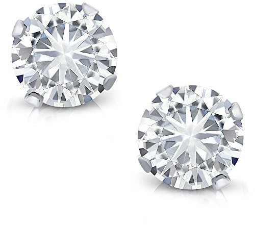 Charles & COLVARD 0,60 kt Moissanit rund Ohrstecker in 14 K Weiß Gold