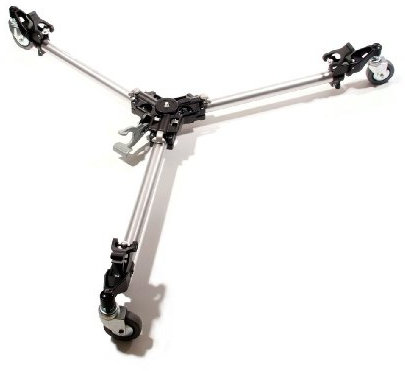 Manfrotto 181 Accessorio Carrello Pieghevole per Treppiede, per Video con Singolo e Doppio Puntale, Argento