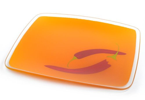 HAB & GUT -QSC031- Assiette Plate de verre finger food orange PIMENT