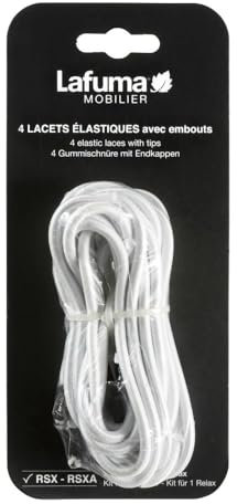 Lafuma Mobilier Elastische Schnürsenkel mit Spitzen für RSX/RSXA, Set mit 4 Schnürsenkeln, Farbe Weiß, LFM2322-0020 (Verpackung kann variieren)