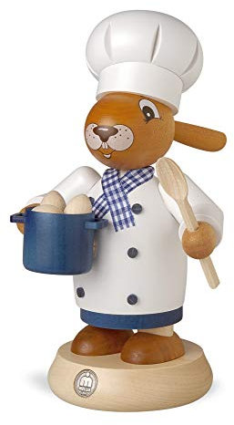 Mueller Räuchermann Osterhase Räucherhase Koch, 19 cm hoch, original Erzgebirge Seiffen